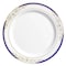Smarty Had A Party 10.25" White with Blue and Gold Harmony Rim Plastic Dinner Plates (120 Plates), 120PK 600-CASE - alternate 3